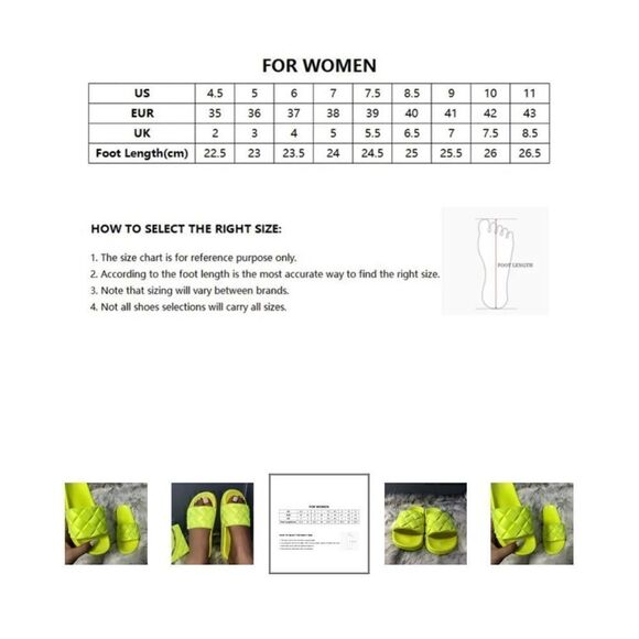 Neon yellow Rhombi Sandals Slides - Picture 3 of 5